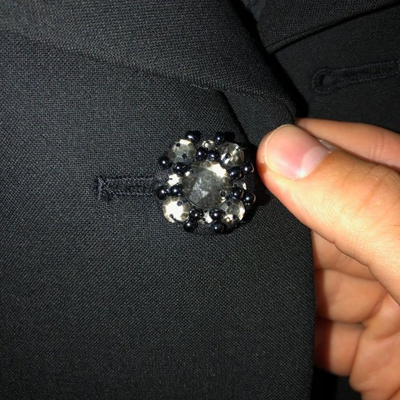 NWT Ann Taylor Black Blazer & Embellished Buttons - Picture 5 of 7